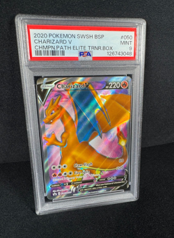 Pokemon Charizard V BSP 2020 Champions Path ETB #050 Full Art Holo Rare PSA 9 - Image 4