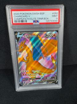 Pokemon Charizard V BSP 2020 Champions Path ETB #050 Full Art Holo Rare PSA 9 - Image 5