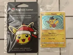 Pokemon SPECIAL DELIVERY PIKACHU Sealed Promo SWSH074 + Holiday Ornament - Image 1