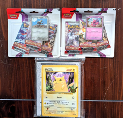 Pokemon Lot: (2) Paldea Evolved Triple Blister Packs Tinkatink Varoom + Binder - Image 1