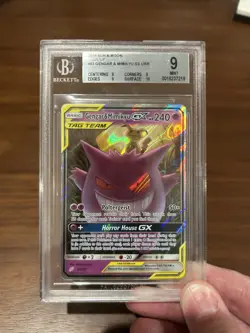 Pokemon Gengar & Mimikyu GX TAG TEAM Ultra Rare 53/181 Team Up Holo BGS 9 2019 - Image 1