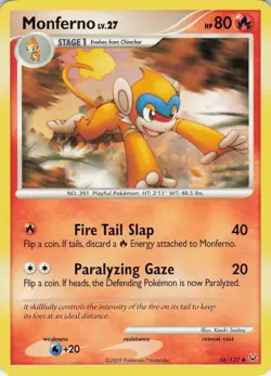 Monferno 56/127 Platinum Uncommon regular NM Pokemon TCG - Image 1