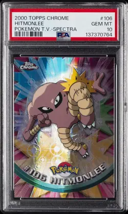 2000 TOPPS CHROME POKEMON T.V. SPECTRA #106 HITMONLEE PSA 10 - Image 1