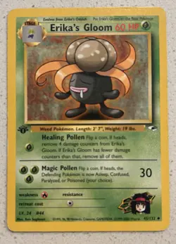 Erika's Gloom - 45/132 1st Edition Uncommon Gym Heroes Pokemon NM 2000 WOTC - Image 1