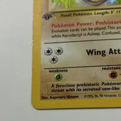 Pokemon TCG Aerodactyl Fossil 1st Edition Holo Rare 1/62 Wizards 1999 LP READ - Image 2