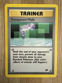 Transparent Walls 125/132 Unlimited Common Gym Challenge Pokemon 2000 WOTC LP - Image 1