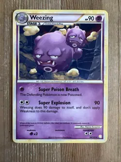 Pokemon TCG Weezing Heartgold Soulsilver 34/123 Regular Rare VLP - Image 1