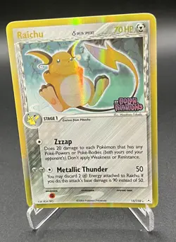 Pokemon Raichu 15/110 - Reverse Stamped Holo Rare - EX Holon Phantoms 2006 - LP - Image 1