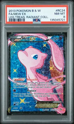2013 POKEMON B&W LEGEND TREASURES RADIANT COLL #RC24 FULL ART/MEW EX PSA 8 - Image 1