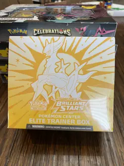 Pokemon TCG Sealed Brilliant Stars Pokemon Center ETB in plastic display case - Image 1