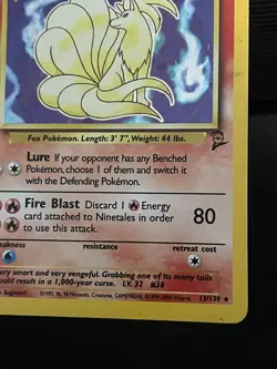 Ninetales Holo Base Set 2 13/130 MP/HP Pokemon TCG Vintage WoTC - Image 4