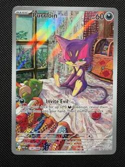 Purrloin 136/086 Illustration Rare IR White Flare Pokemon TCG English Holo - Image 1