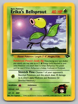 ERIKA'S BELLSPROUT 38/132 UNCOMMON GYM CHALLENGE POKEMON LP - Image 1