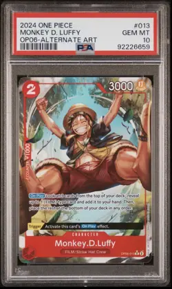 One Piece Monkey.D.Luffy OP06-013 Alternative Art PSA 10 WITH GRADED GUARD! GEM - Image 2