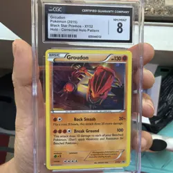 CGC 8 Groudon Xy52 Holo Corrected Holo Rare Black Star Promo Pokemon Card - Image 1