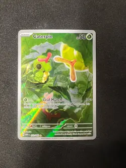 Pokemon TCG Caterpie 172/165 Scarlet & Violet 151 Holo Illustration Rare Card NM - Image 1