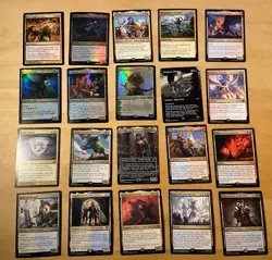 Magic The Gathering Lot Of 20 Gold Cards Including Rares and Mythics NM - Image 1