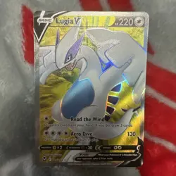 Pokemon Lugia v Silver Tempest TCG Full Art SWSH Holo Ultra Rare Card 185/195 - Image 1