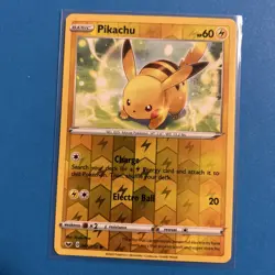 Pokemon Card Pikachu Sword & Shield Reverse Holo 065/202 Near Mint - Image 1