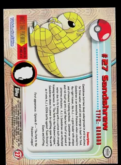 Pokemon Card - Sandshrew Topps TV Animation Edition 27 Flame Holo Black Logo - Image 2