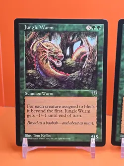🟢🟢🟢 (4) 1996 MAGIC THE GATHERING JUNGLE WURM MIRAGE UNPLAYED 🟢🟢🟢 - Image 2