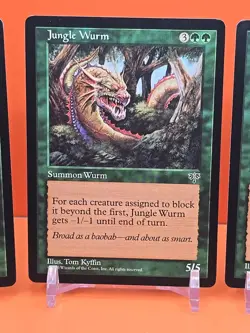 🟢🟢🟢 (4) 1996 MAGIC THE GATHERING JUNGLE WURM MIRAGE UNPLAYED 🟢🟢🟢 - Image 3