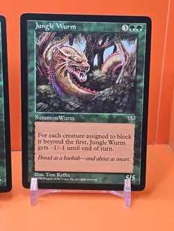 🟢🟢🟢 (4) 1996 MAGIC THE GATHERING JUNGLE WURM MIRAGE UNPLAYED 🟢🟢🟢 - Image 5