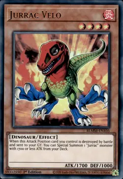 Jurrac Velo - Ultra Rare 1st Edition BLMM-EN105 - NM - YuGiOh - Image 1