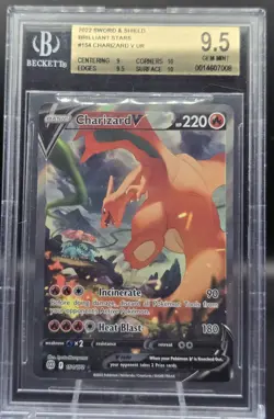 CHARIZARD V 2022 SWORD & SHIELD BRILLIANT STARS ALT ART #154 BGS 9.5 #154/172 - Image 1