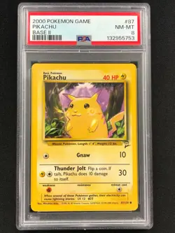 Pokemon 2000 Pikachu 87/130 PSA 8 - Image 1