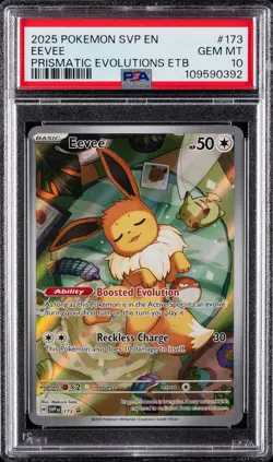 2025 POKEMON SVP EN-SV BLACK STAR PROMO #173 EEVEE PSA 10 - Image 1