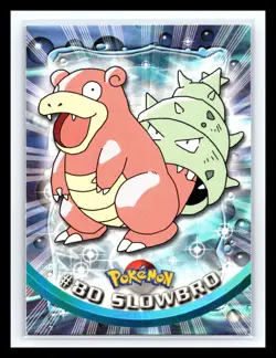 💥 SLOWBRO 1999 Topps Pokemon TV Non Holo Animation 1st Series Blue Logo # 80 - Image 1