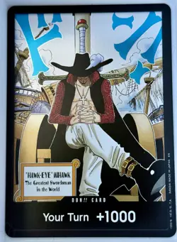 One Piece TCG Hawk-Eye Mihawk DON!! Card FOIL | OP13 | Ramp / Finisher Support - Image 1