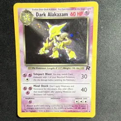Pokemon Dark Alakazam Holo Rare 60HP Team Rocket 1/82 English Card 2000 - Image 1