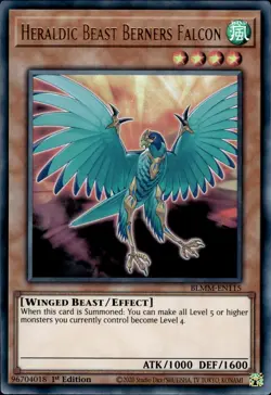 Heraldic Beast Berners Falcon - Ultra Rare 1st Edition BLMM-EN115 - NM - YuGiOh - Image 1