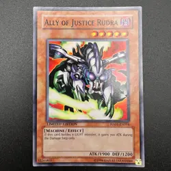 YuGiOh Ally of Justice Rudra HA01-EN016 Super Rare Limited Edition LP - Image 1