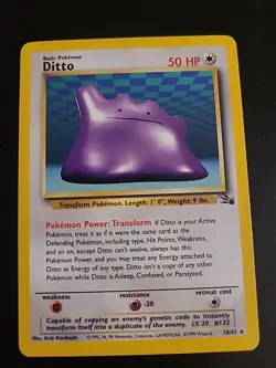 Ditto 18/62 - Pokemon Fossil Unlimited Rare Card WOTC LP - Image 1