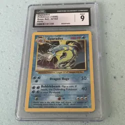 CGC 9 MINT Gyarados 1999 Base Set 6/102 Holo Pokemon Card - Image 1