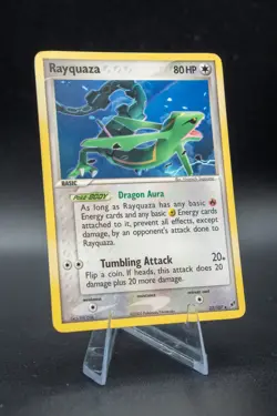 Rayquaza 22/107 EX Deoxys Pokemon Card NON HOLO RARE LP+ 2005 Light Play - Image 1