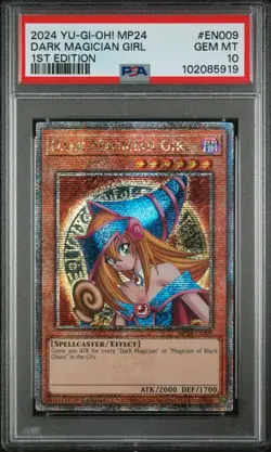 PSA 10 Dark Magician Girl QCR Quarter Century EN009 1st Ed Yugioh Card GEM MINT - Image 1