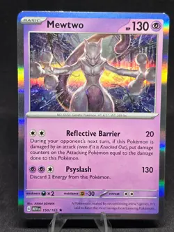 Pokemon TCG Mewtwo 150/165 SV:151 Rare Holo NM - Image 1