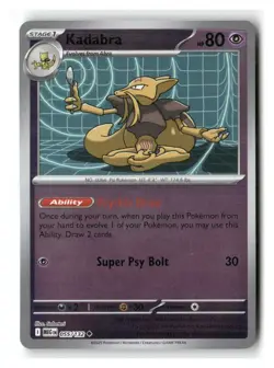 Kadabra 055/132 Uncommon Mega Evolution Pokemon Reverse Holo Near Mint - Image 1