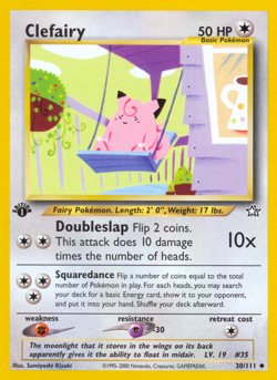 Clefairy 30/111 Uncommon Neo Genesis Pokemon Unlimited Moderately Played - Image 1