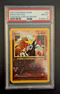 Pokemon TCG 2001 Entei #34 Movie Promo Reverse Holo PSA 8 English - Image 1