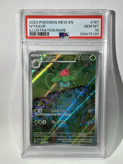 Pokemon Ivysaur Illustration Rare Holo 167/165 Scarlet & Violet 151 PSA 10 2023 - Image 1