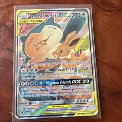 Eevee & Snorlax GX - SM169 - Pokemon Sun & Moon Promo Ultra Rare Card MP - Image 1
