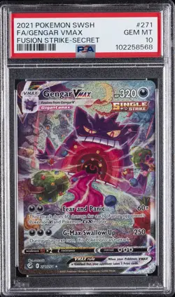 2021 POKEMON SWORD & SHIELD FUSION STRIKE SECRET FULL ART/GENGAR VMAX PSA 10 - Image 1