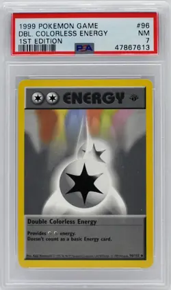 Pokemon 1st Edition Base Set Double Colorless Energy 96/102 PSA 7 NEAR MINT - Image 3