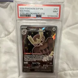 Pokemon SVP EN-SV Pokemon Center ETB Noctowl Promo Holo #141 PSA 9 - Image 1