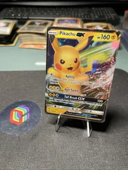 [NM]PIKACHU GX Black Star Promo POKEMON Holo Foil 2019 Trading Card SM232 - Image 1